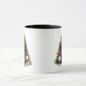 Personalisierter Katze- & Weihnachtsbaum-Kaffeebec Tasse (Zentrum)