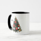 Personalisierter Katze- & Weihnachtsbaum-Kaffeebec Tasse (Vorderseite Links)