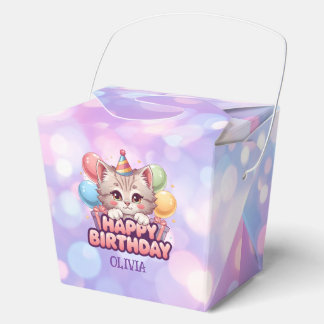 Personalisierter Katzen-Geburtstag für Kinderparty Geschenkschachtel