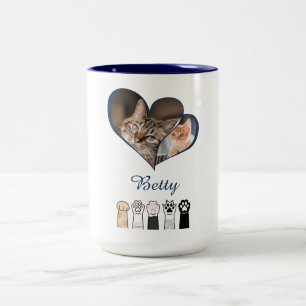 Personalisierter Katzenfoto-Becher mit individuell Zweifarbige Tasse