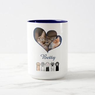 Personalisierter Katzenfoto-Becher mit individuell Zweifarbige Tasse