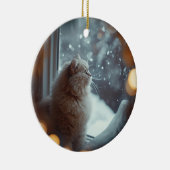 Personalisierter Katzenfoto-Weihnachtsbaumschmuck  Keramik Ornament (Rechts)