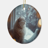 Personalisierter Katzenfoto-Weihnachtsbaumschmuck Keramik Ornament (Links)