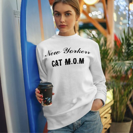 Personalisierter Katzenliebhaber Cat Mom Schrift S Sweatshirt
