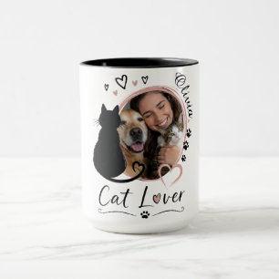 Personalisierter Katzenliebhaber-Fotobecher mit Na Tasse