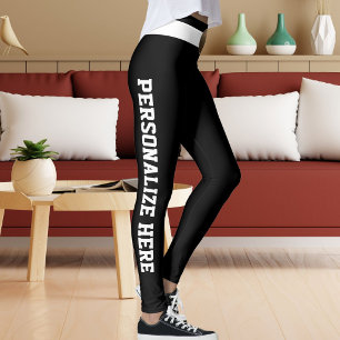 Personalisierter Katzenliebhaber Schwarz Weiß Maßa Leggings