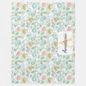 Personalisierter Katzenmonogramm-Name Pastell-High Fleecedecke (Vorderseite)