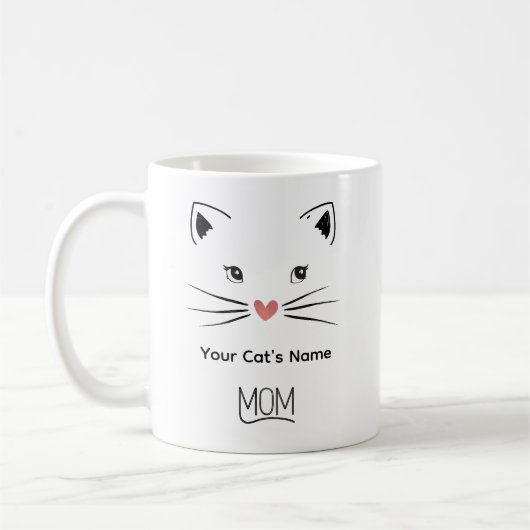 Personalisierter Katzenmutter-Becher Kaffeetasse (Links)