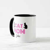 Personalisierter Katzenmutter-Becher mit Katzen-Si Tasse (Vorderseite Links)