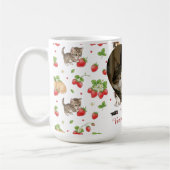 Personalisierter Katzenmutter-Erdbeer-Kätzchen-Bec Kaffeetasse (Links)