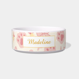 Personalisierter Katzenname Katzenpfoten Pastell-S Napf