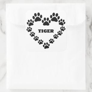 Personalisierter Katzenpflaster Print Square Shape Quadratischer Aufkleber