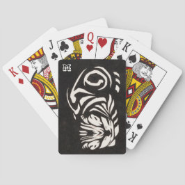 Personalisierter Katzenschwarz und weißer Streifen Spielkarten