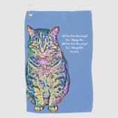 Personalisierter Katzentext Golfhandtuch (Vorderseite)