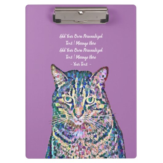 Personalisierter Katzentext  Klemmbrett (Vorderseite)