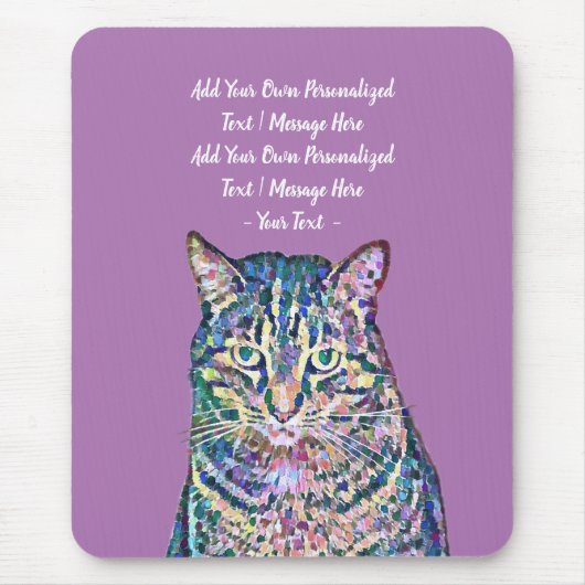 Personalisierter Katzentext Mousepad (Vorne)