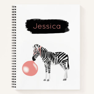 Personalisierter Kaugummi-Zebra-Blasebalg Notizblock