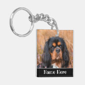 Personalisierter Kavalier König Charles Spaniel Hu Schlüsselanhänger (Vorderseite links)