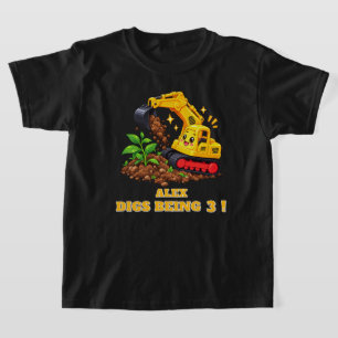 Personalisierter kawaii Bagger Geburtstag T-Shirt