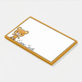 Personalisierter Kawaii-Bär Post-it Klebezettel (angewinkelt)