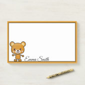 Personalisierter Kawaii-Bär Post-it Klebezettel (Auf Schreibtisch)
