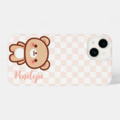 Personalisierter Kawaii-Bären iPhone Hülle (Rückseite (Horizontal))