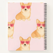 Personalisierter Kawaii Corgi mit Herz-Sonnenbrill Notizblock (Rückseite)
