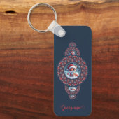 Personalisierter Kawaii Fox Ornamental Mandala Schlüsselanhänger (Vorderseite)