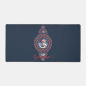 Personalisierter Kawaii Fox Ornamental Mandala Schreibtischunterlage (Vorderseite)