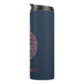 Personalisierter Kawaii Fox Ornamental Mandala Thermosbecher (Nach rechts gedreht)