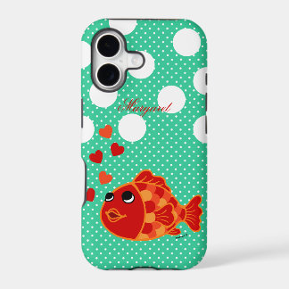 Personalisierter Kawaii Goldfisch Cartoon mit Herz