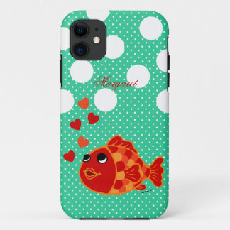 Personalisierter Kawaii Goldfish-Cartoon mit iPhone 11 Hülle