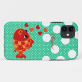 Personalisierter Kawaii Goldfish-Cartoon mit Case-Mate iPhone Hülle (Rückseite (Horizontal))