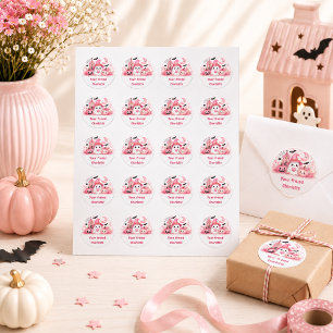 Personalisierter Kawaii-Halloween-Geist-Aufkleber Runder Aufkleber