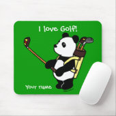 Personalisierter Kawaii Panda-Golfspieler Mousepad (Mit Mouse)