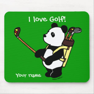Personalisierter Kawaii Panda-Golfspieler Mousepad