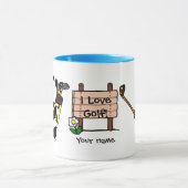 Personalisierter Kawaii Panda-Golfspieler Tasse (Zentrum)