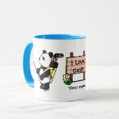 Personalisierter Kawaii Panda-Golfspieler Tasse (Vorderseite Links)