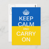 Personalisierter KEEP-CALM und CARRON - Ukraine-Fl Postkarte (Vorne/Hinten)