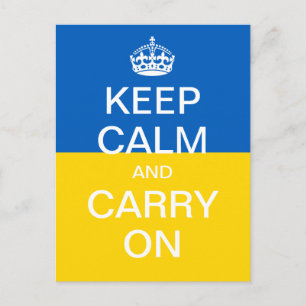 Personalisierter KEEP-CALM und CARRON - Ukraine-Fl Postkarte