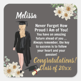 Personalisierter Keepake-Abschluss Quadratischer Aufkleber