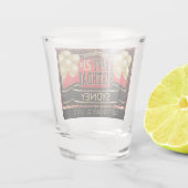 Personalisierter Keepake Happy Birthday - Rot Schnapsglas (Rückseite)