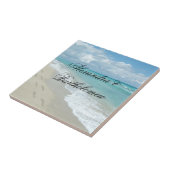 Personalisierter Keepake vom tropischen Strand Fliese (Seite)