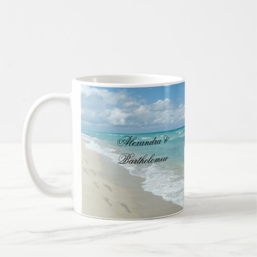 Personalisierter Keepake vom tropischen Strand Kaffeetasse (Links)