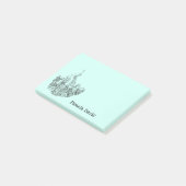 Personalisierter Kegeltopf Post-it Klebezettel (angewinkelt)