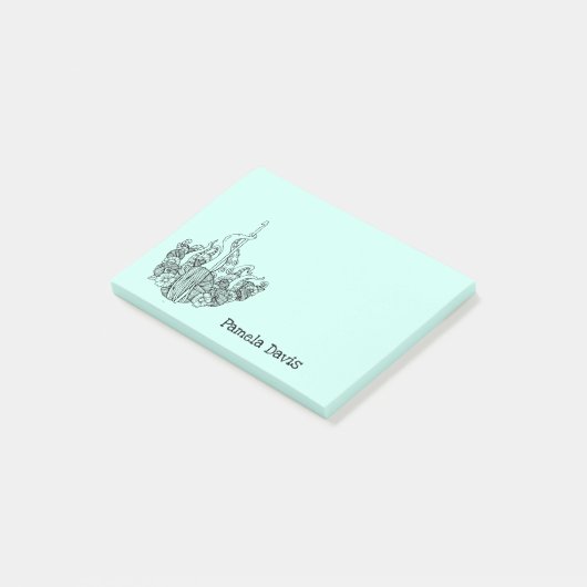 Personalisierter Kegeltopf Post-it Klebezettel (angewinkelt)