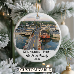 Personalisierter Kennebunkport-Schmuck, Maßgeschne Keramik Ornament