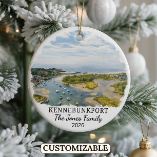 Personalisierter Kennebunkport-Schmuck, Maßgeschne Keramik Ornament