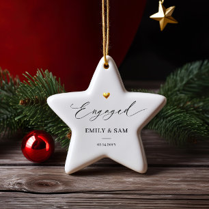 Personalisierter Keramik-Schmuck 'Engagiertes gold Keramik Ornament