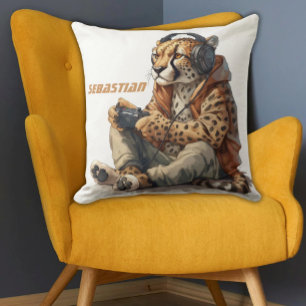 Personalisierter KeuchkissenGamer Gepard für Kinde Kissen